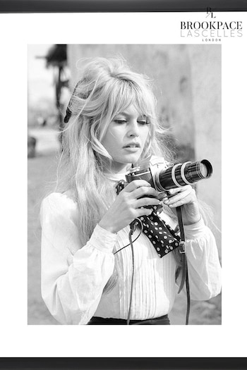 Brookpace Lascelles Black Black And White 'Brigitte Bardot Camera' Photographic Print In Glass Black Frame (C28533) | £160