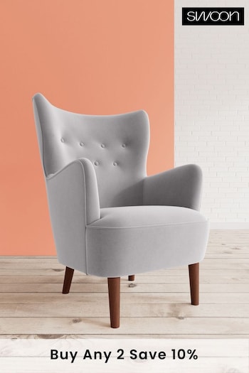 Swoon Easy Velvet Silver Grey Ludwig Chair (C28655) | £879