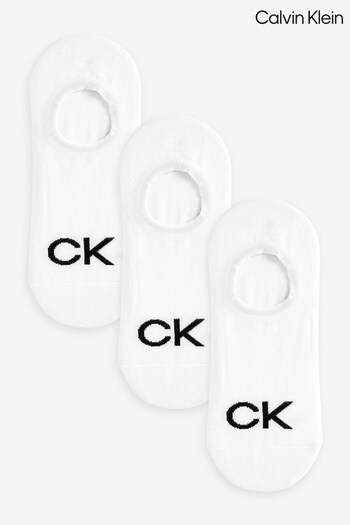 Calvin Klein High Cut White Logo Socks 3 Pack (C28757) | £17