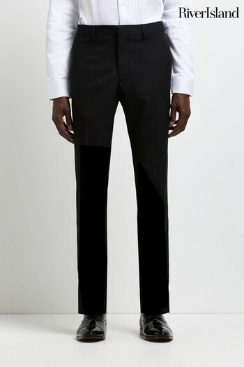 River Island Black Tuxedo Trousers (C28778) | £45