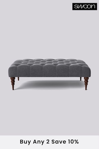 Swoon Smart Wool Anthracite Grey Plymouth Rectangle Ottoman (C28817) | £380