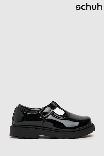 Schuh Wide Fit Lock Black Eden Shoes (C29009) | £30