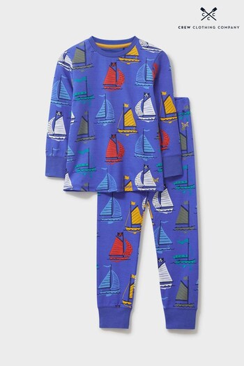 Crew nera Clothing Company Blue Print Cotton Pyjama Set (C29066) | £24 - £28