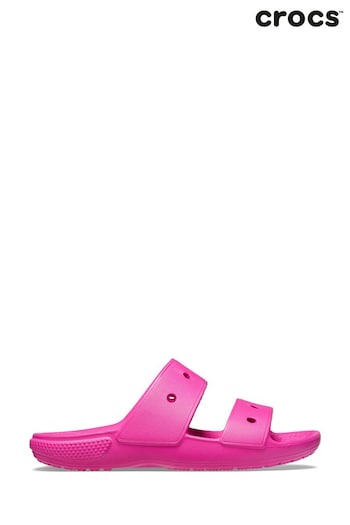 Crocs Kids Pink Classic 2 Strap Sandals SERRE (C29215) | £25