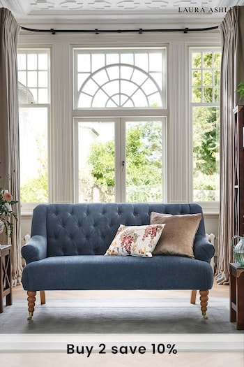 Laura Ashley Baron Chenille Seaspray Blue Ropsley Sofa (C29265) | £849