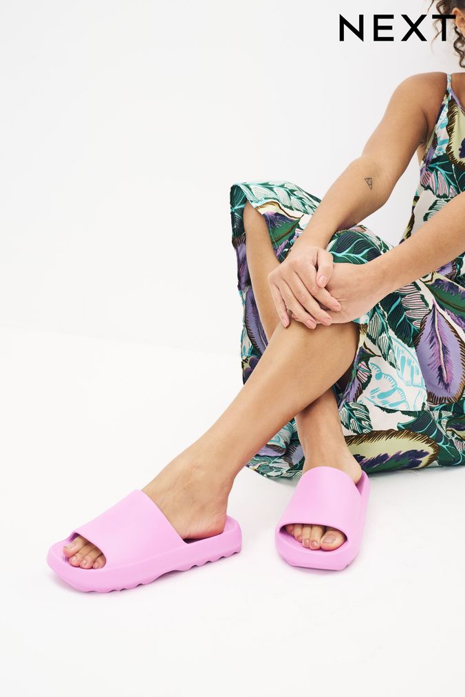 Buy Women s Pink Sliders Sandals Online Next UK