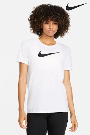 Nike White DriFIT Swoosh T-Shirt (C29460) | £33
