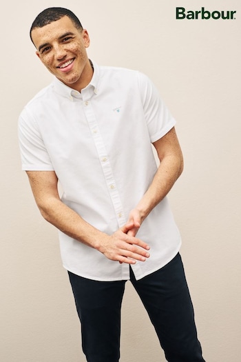 Barbour® White Oxtown Classic Short Sleeve Oxford Cotton Shirt (C29566) | £60