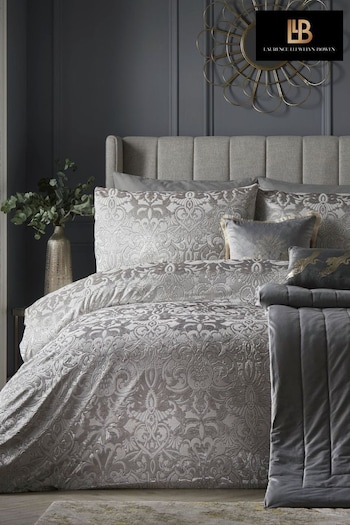 Laurence Llewelyn-Bowen Silver Firenza Jacquard Duvet Cover and Pillowcase Set (C29577) | £55 - £70