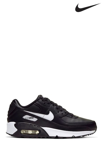 Nike Black/White Air Max 90 Youth Trainers (C29733) | £87