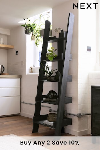 Black Bronx Oak Effect Ladder Shelf (C29826) | £225