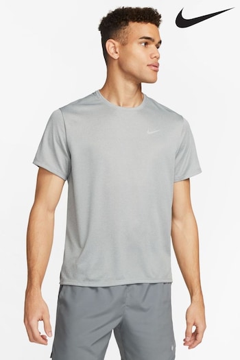 Nike Grey Miler Dri-FIT UV Running T-Shirt (C29909) | £33