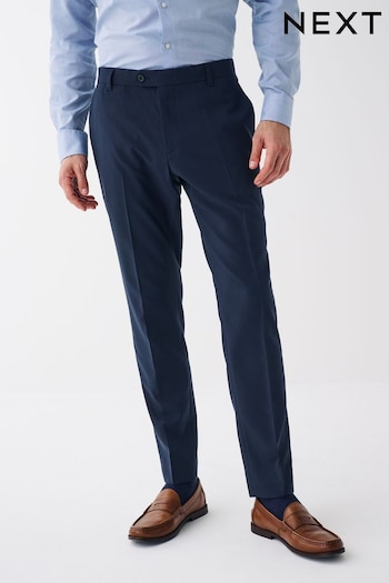 Navy Blue Super Skinny Machine Washable Plain Front Smart Trousers Stretch (C29933) | £20