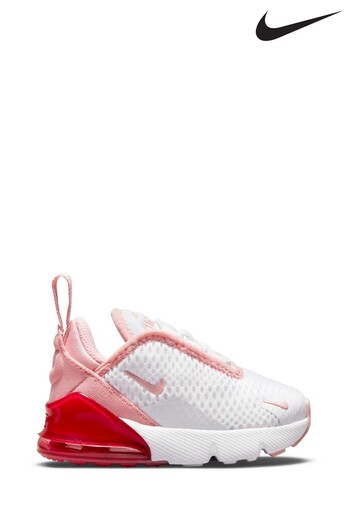 Nike White/Coral Air Max 270 Infant Trainers (C2Z531) | £60