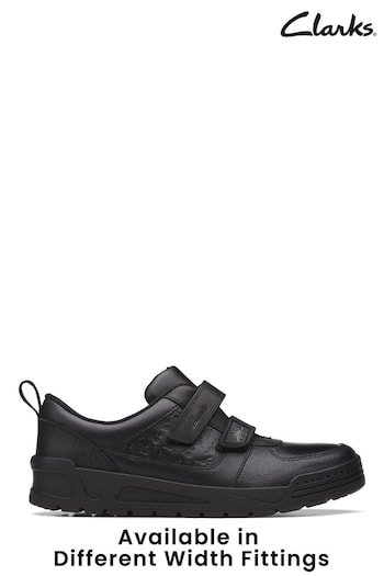 Clarks Black Multi Fit Leather Palmer Steggy Shoes (C30130) | £44