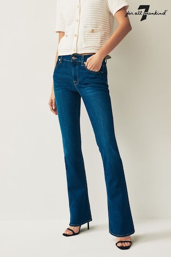 7 For All Mankind Dark Blue Bair Eco Rinsed Bootcut Flare Jeans (C30214) | £200