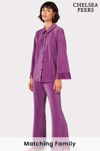 Chelsea Peers Purple Lurex Long Pyjama Set (C30244) | £75
