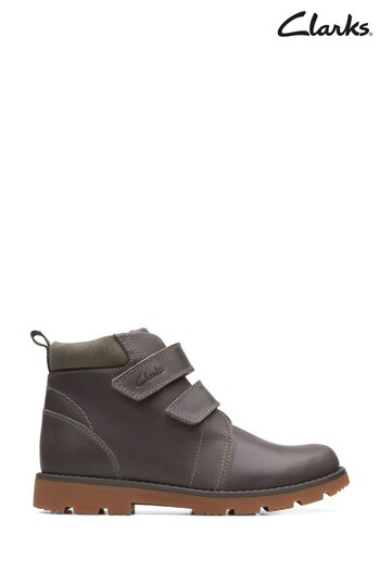 Clarks Grey Heath Strap K G fit Simmons Boots (C30349) | £52