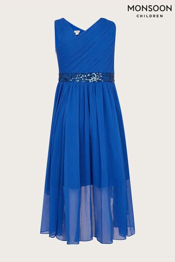 Monsoon Blue Abigail One Shoulder Prom Dress (C30354) | £48 - £53