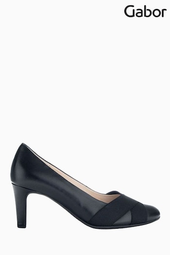Gabor Embassy Black Leather Court Shoes (C30496) | £95