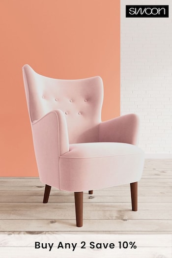 Swoon Easy Velvet Blush Pink Ludwig Chair (C30640) | £879