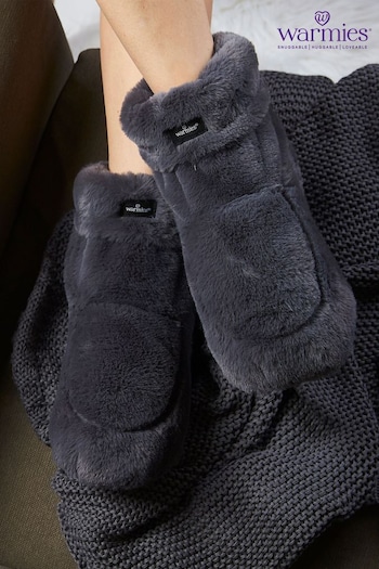 Warmies Grey Fully Heatable Luxury Slipper Boots (C30817) | £30
