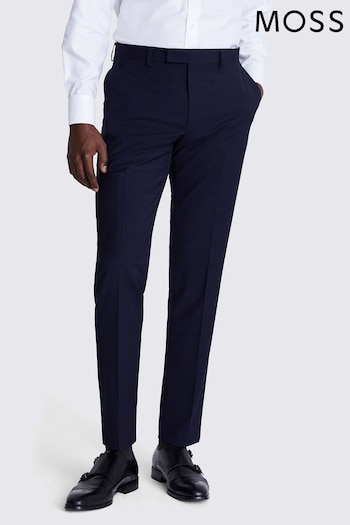 MOSS Dark Navy Blue Tailored Fit Trousers (C30824) | £90