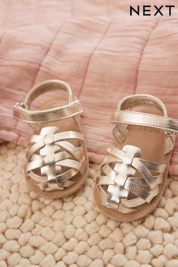 Gold WS5605-11 Ankle Strap Fisherman Sandals (0-18mths) (C30863) | £9