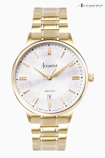 Accurist Classic Mens Gold Plated Stainless Steel Bracelet Analogue Watch (C30884) | £169