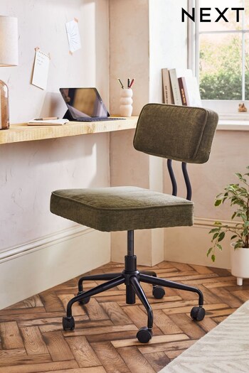 Fine Chenille Moss Green Grayson Office Chair (C31228) | £120