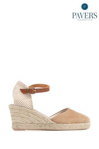 Pavers Wedge Heel Brown Sandals 3BK (C31277) | £35