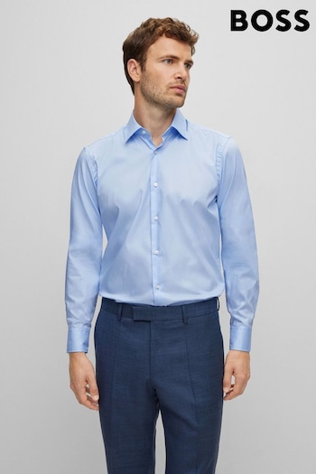 BOSS Blue Regular Fit Poplin Easy Iron Long Sleeve Shirt (C31290) | £99