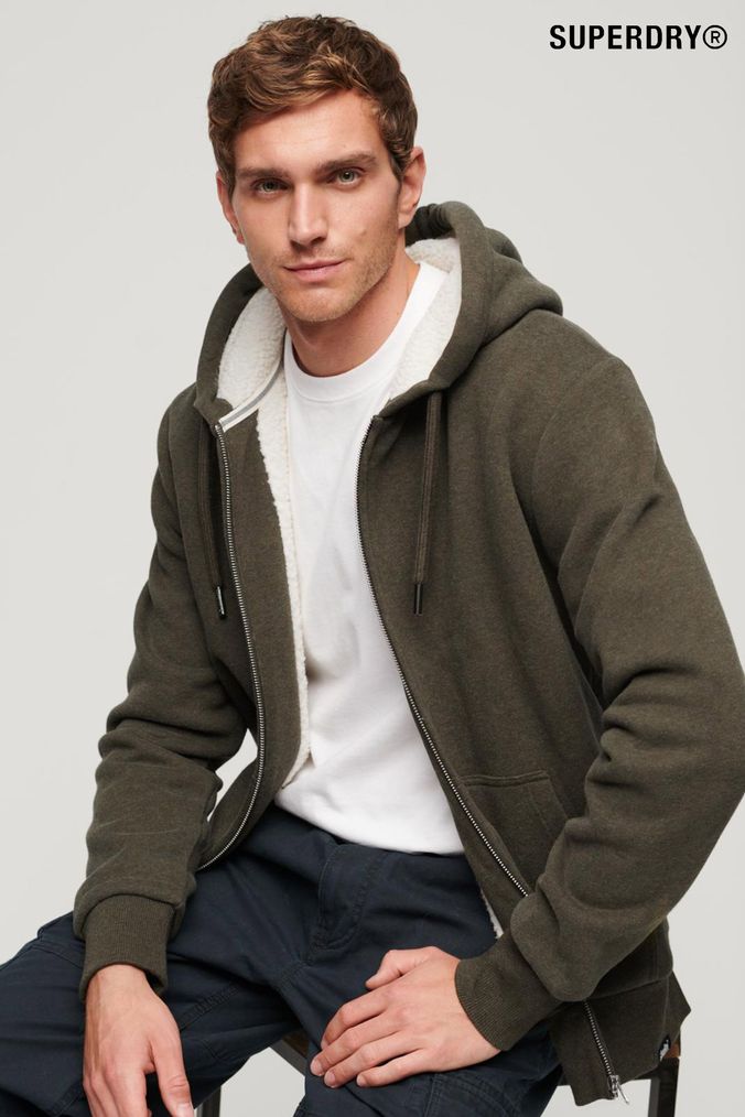 Khaki green hoodie mens discount