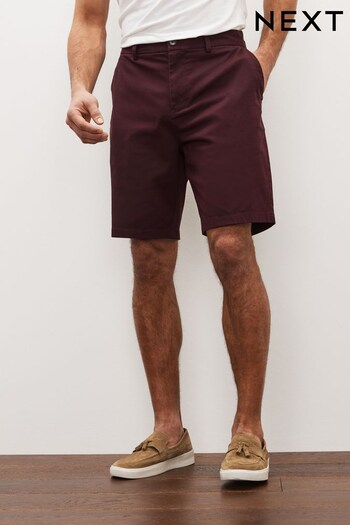 Burgundy Red Straight Stretch Chino Shorts (C31521) | £20