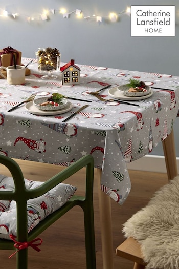 Catherine Lansfield Red Christmas Gnomes Wipeable Table Cloth (C31720) | £18 - £22