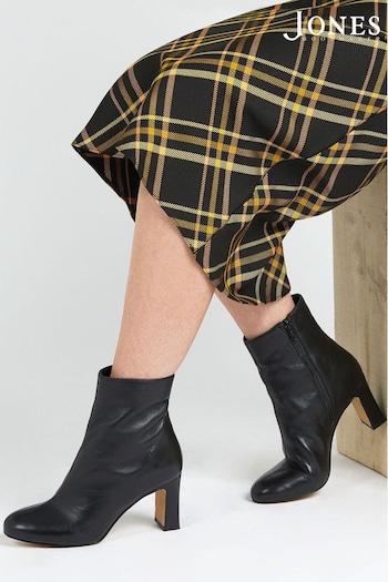 Jones Bootmaker Black Letty Heeled Leather Ankle balance Boots (C31825) | £130