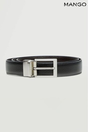 Mango Black Reversible Tailored Leather Belt (C31872) | £36