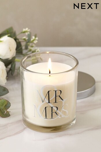 White Mr and Mrs White Jasmine Scented Candle (C31920) | £8