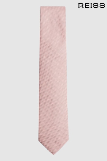 Reiss Soft Pink Ceremony Textured Silk Tie (C32107) | £48