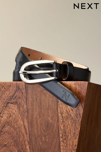 Black Premium Made in the UK Leather Belt (C32141) | £55