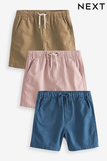 French Navy Blue/Mineral Pink/Tan Brown Pull-On Shorts 3 Pack (3mths-7yrs) (C32262) | £18 - £24