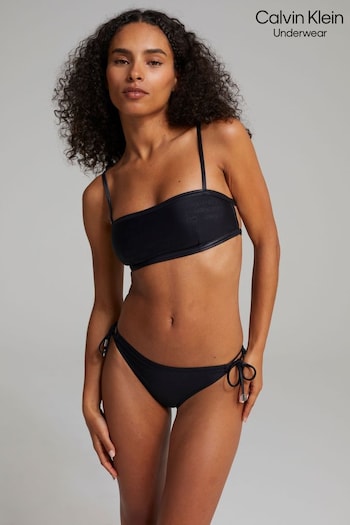 Calvin Klein Black Core Tonal Logo Bikini Top (C32314) | £60