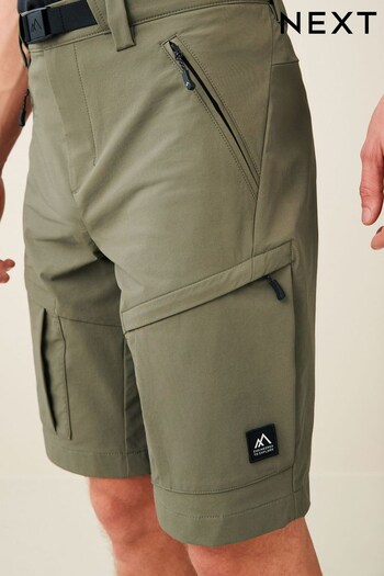 Khaki Green Belted Hiking Cargo Shorts (C32368) | £35