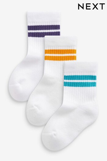 White/Aqua Blue Rib Socks 3 Pack (C32370) | £5 - £8