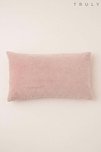 Truly Blush Pink Velvet Rectangle Cushion (C32445) | £30