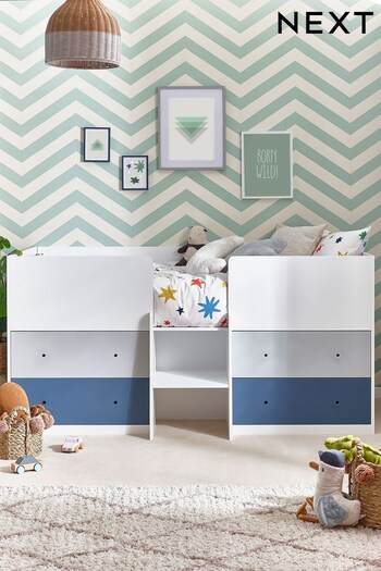 Blue Quinn Kids Wooden Storage Cabin Bed Frame (C32480) | £599
