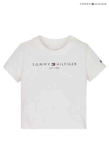 Tommy Sandal Hilfiger paskiem Essential White T-Shirt (C32523) | £20