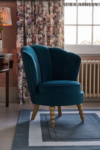 Laura Ashley Annaly Velvet Midnight Navy Heydour Chair (C32568) | £325