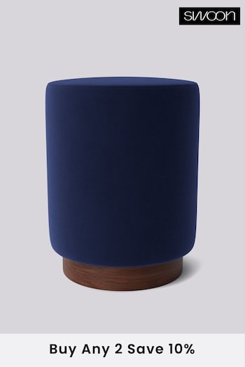 Swoon Easy Velvet Ink Blue Penfold Footstool (C32576) | £250