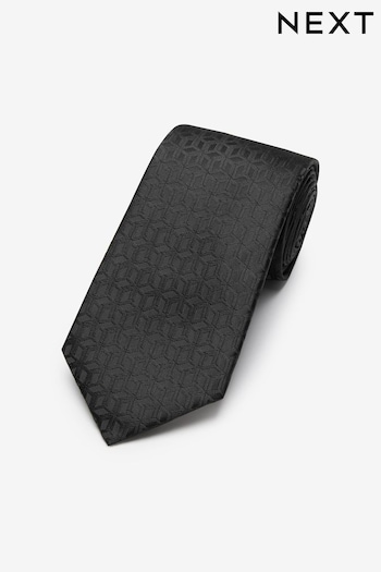 Black Jacquard Pattern Tie (C32608) | £12
